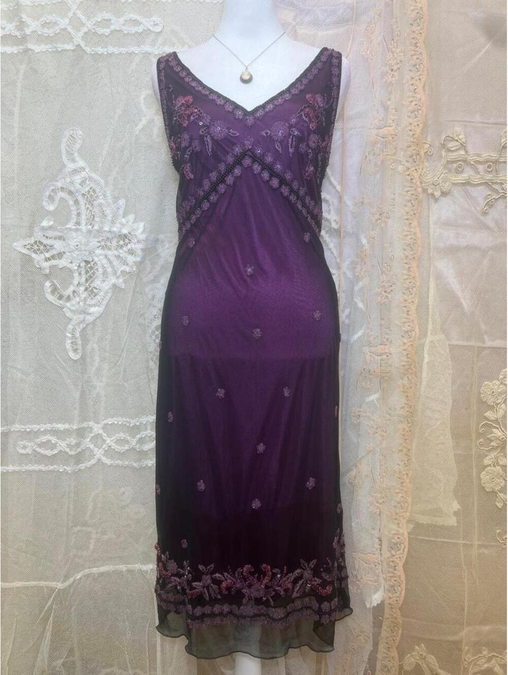 stunning art deco revival dress by Marina size 10